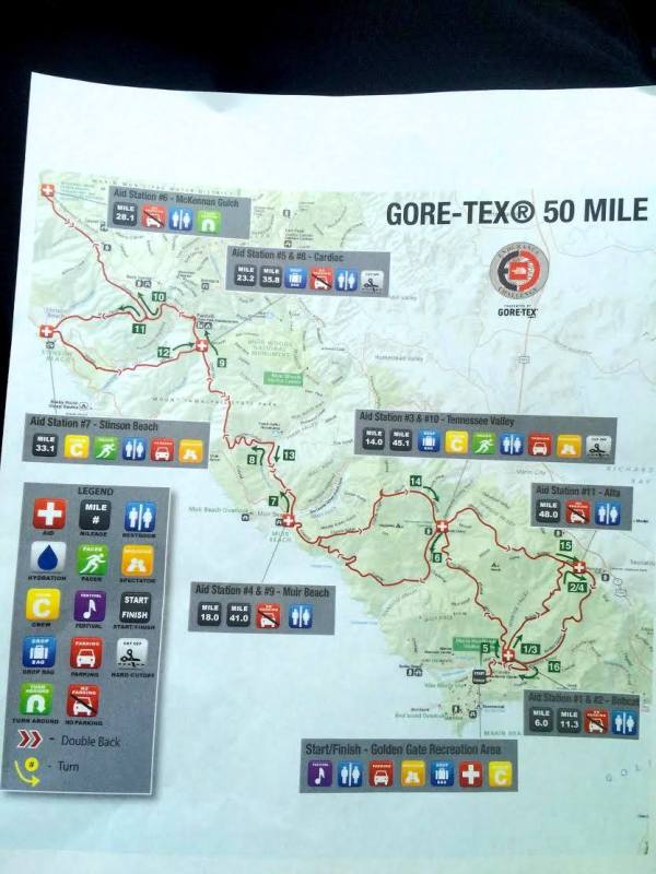 Revised 2014 TNF EC 50 Mile Endurance Challenge 50 Mile Championships map due to inclement weather