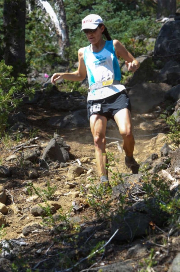 Joelle Vaught on her way to winning the 2012 Waldo 100k. 2012 Waldo 100k - Joelle Vaught