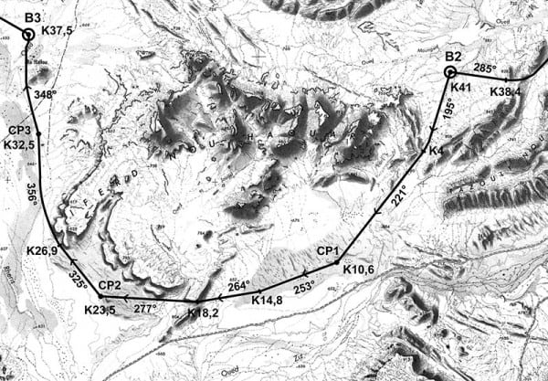 2016 Marathon des Sables Stage 3 Roadbook map