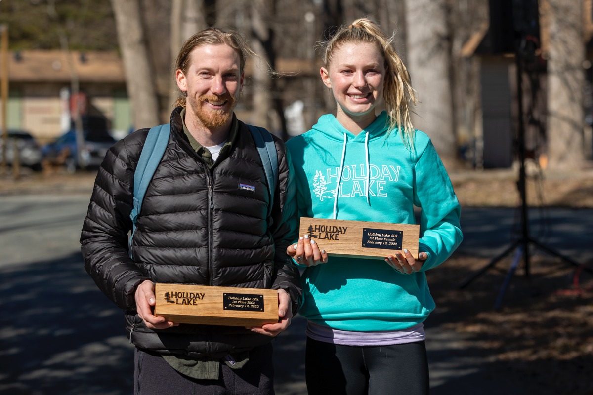 The 2022 Holiday Lake 50k - George Tolton and Sawyer Magnett.