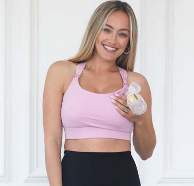 Best Maternity Workout Clothes - Sweat and Milk Venice 3 Ultimate Support Full Coverage Nursing & Pumping Sports Bra - product photo