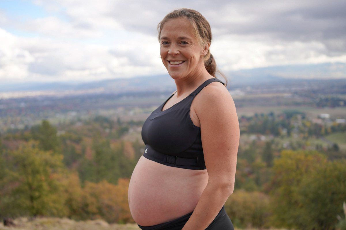 Best Maternity Workout Clothes - adidas FastImpact Luxe Run High-Support Bra pregnancy week 39