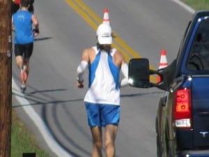 David Riddle passes Michael Wardian in the 2011 JFK 50 mile. David Riddle Michael Wardian 2011 JFK 50 mile