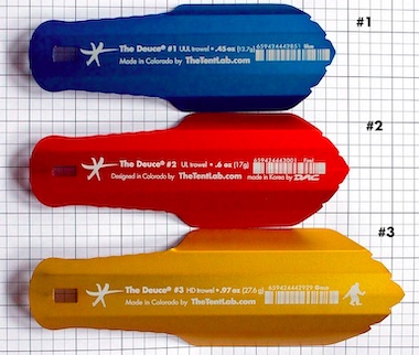 The Deuce Potty Trowels in a range of colors and sizes