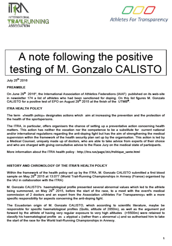 ITRA statement Gonzalo Calisto 1