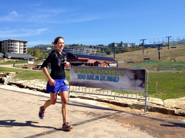 Lizzy Hawker finishing the 2012 Run Rabbit Run 100. Lizzy Hawker - 2012 Run Rabbit Run 100 finish