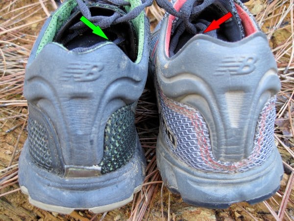 The Achilles notch on the MT101 (left) and MT100 (right). – iRunFar
