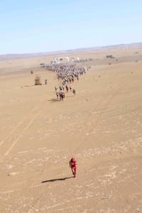 Salameh Al Aqra takes things out hard at the start of Stage 3. Photo: Kirsten Kortebein