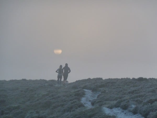 Winter running on Ilkley Moor. Winter running - Ilkley Moor
